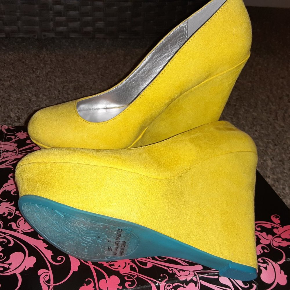 Yellow Wedge Heels